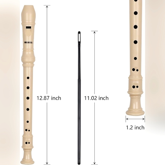 8 Holes German Soprano Recorders (3 choices of colours) - MUSCELL - Picture 3 of 4